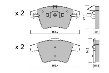 Комплект тормозных колодок (AISIN: BPVW-1032)